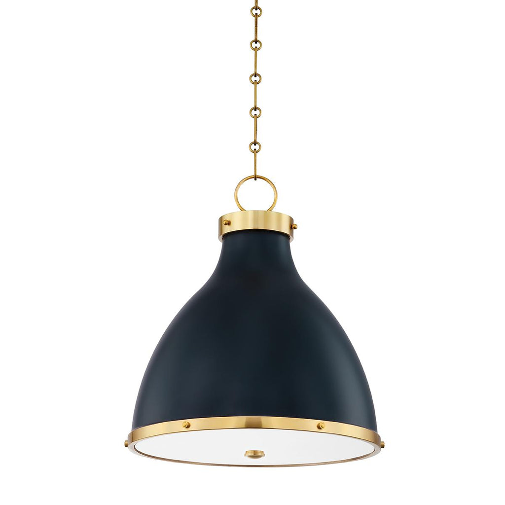 Hudson Valley Lighting Painted No. 3 Aged Brass/darkest Blue 16.5W x 16.5L x 18.5H Pendant