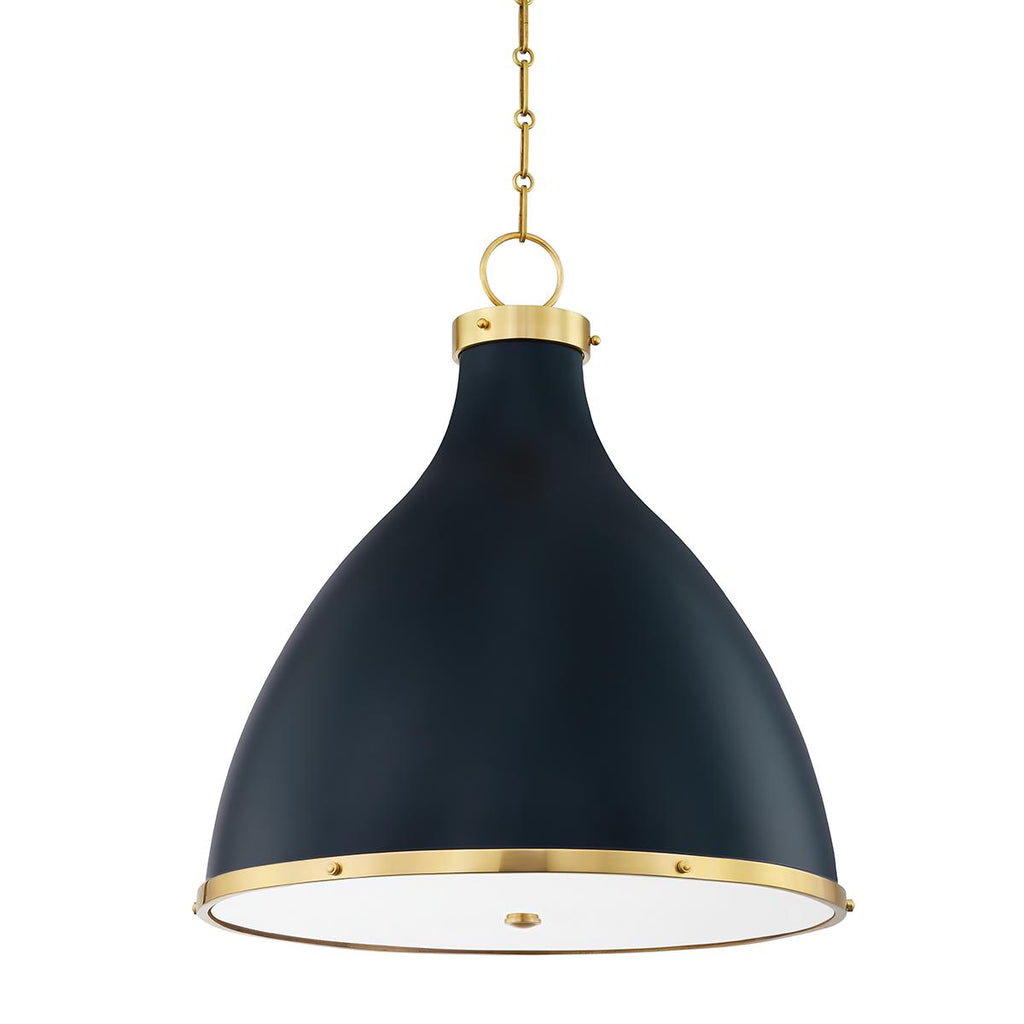 Hudson Valley Lighting Painted No. 3 Aged Brass/darkest Blue 22.5W x 22.5L x 25H Pendant