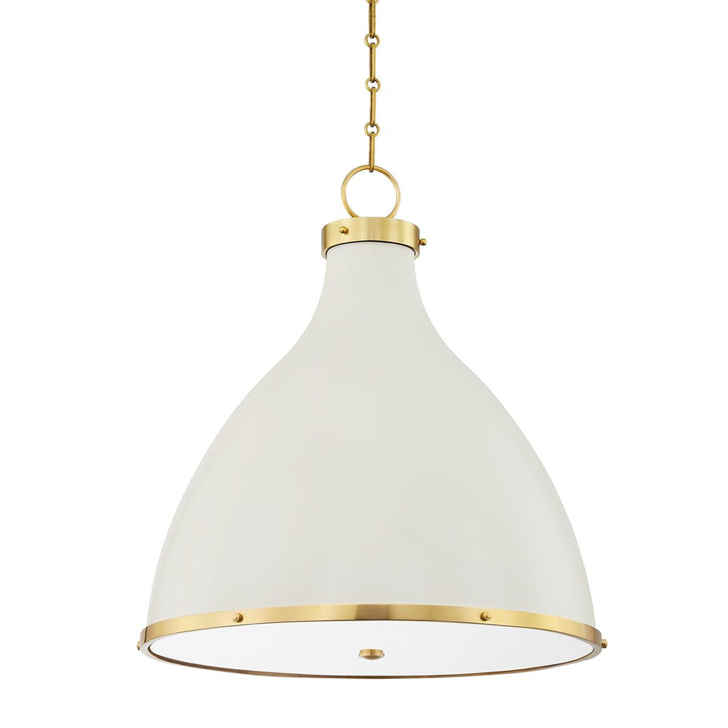 Hudson Valley Lighting Painted No. 3 Aged Brass/off White 22.5W x 22.5L x 25H Pendant