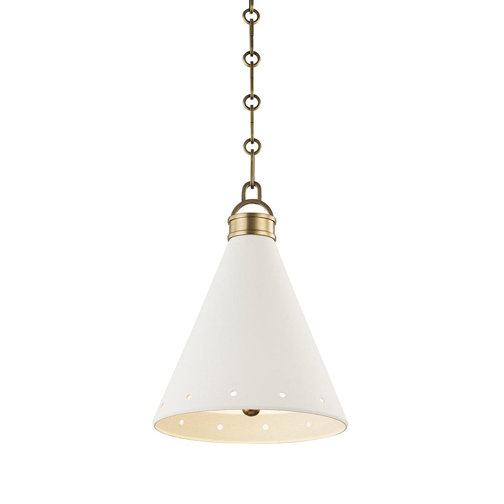 Hudson Valley Lighting Plaster No.1 Aged Brass/white Plaster 10W x 10L x 13H Pendant