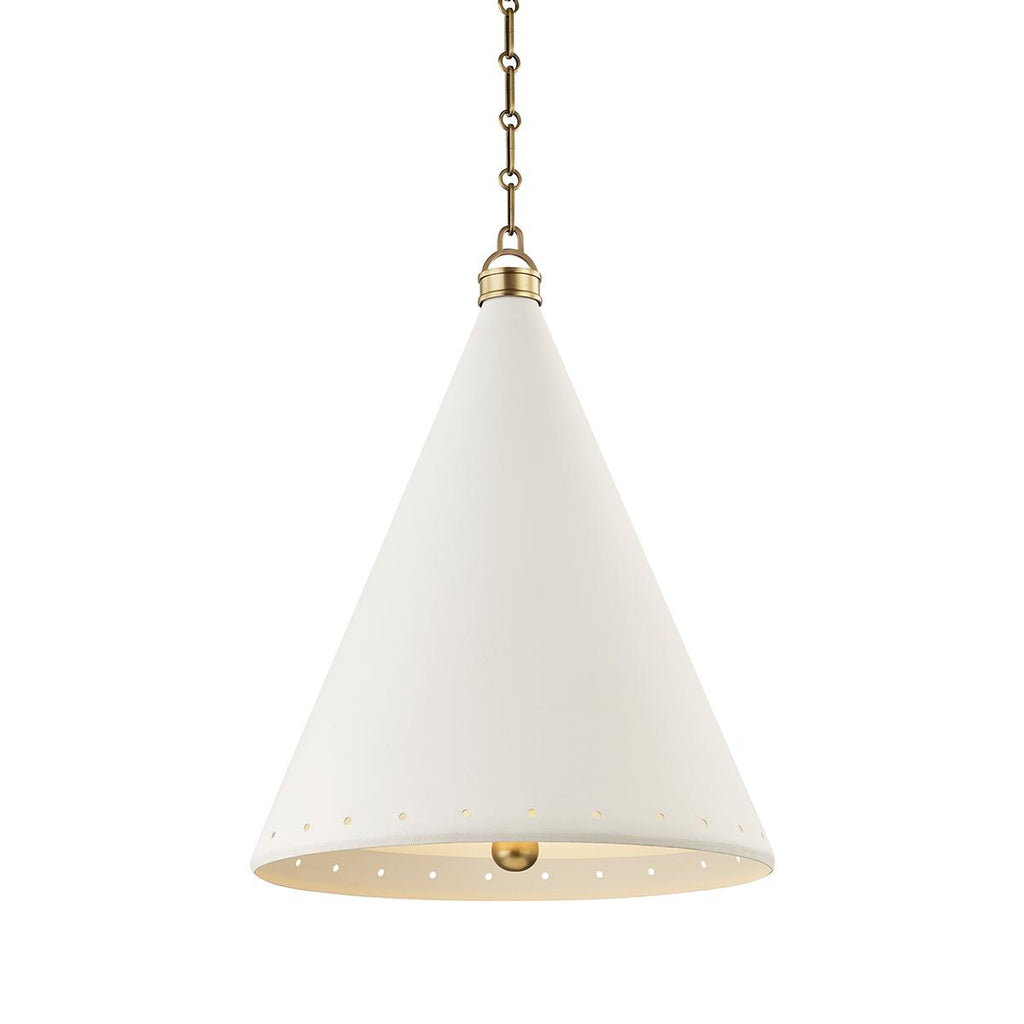 Hudson Valley Lighting Plaster No.1 Aged Brass/white Plaster 20W x 20L x 25H Pendant