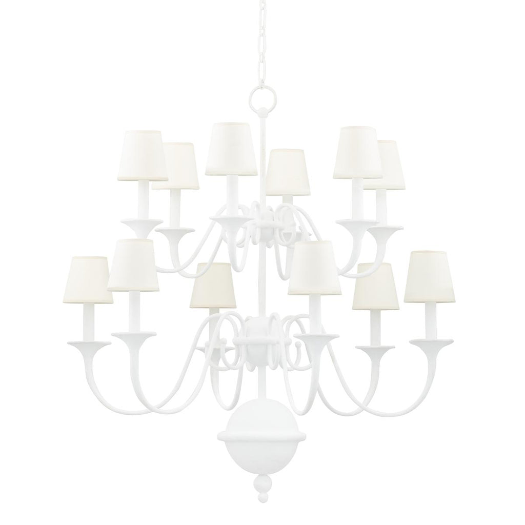 Hudson Valley Lighting Windsor White Plaster 38W x 38L x 39H Chandelier