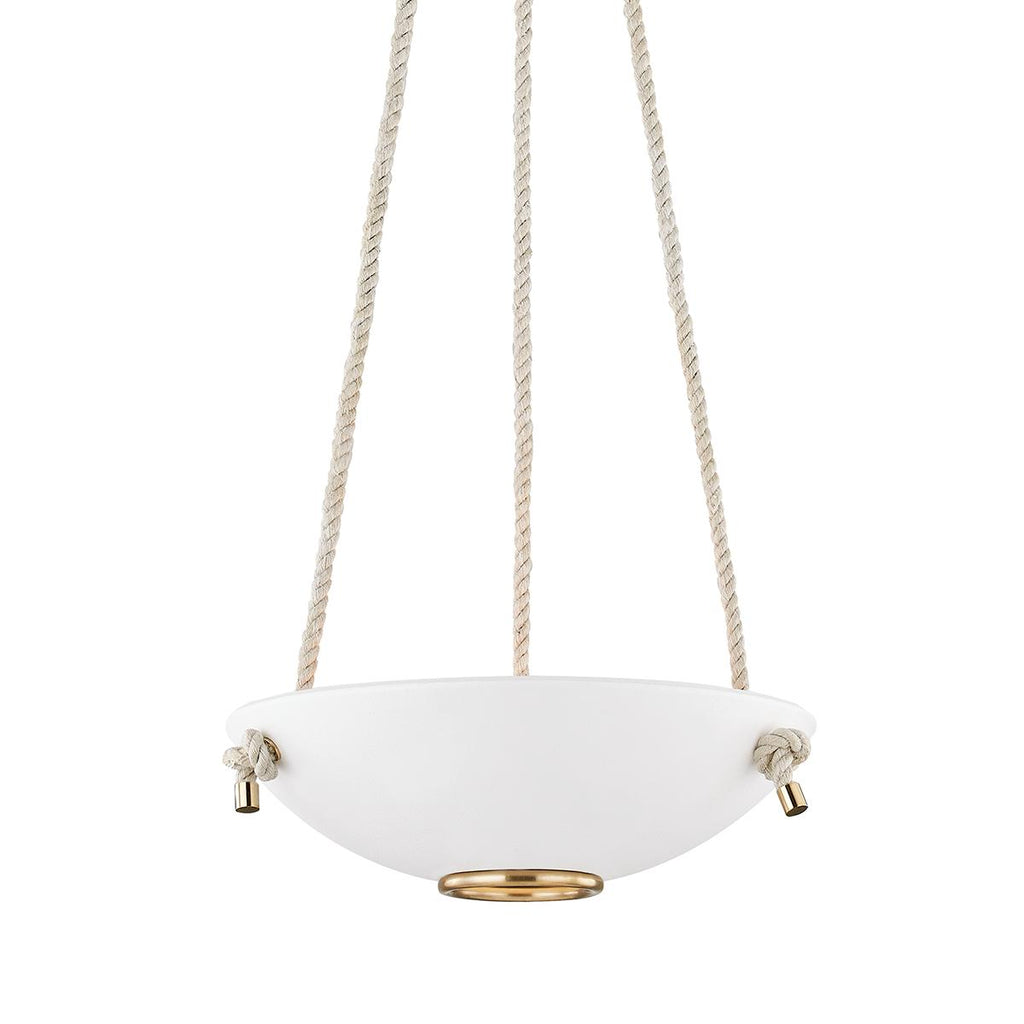 Hudson Valley Lighting Plaster No.2 Aged Brass/white Plaster 18W x 18L x 9.5H Pendant