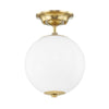 Hudson Valley Lighting Sphere No.1 Aged Brass 10W X 10L X 13.75H Semi-Flush Mount