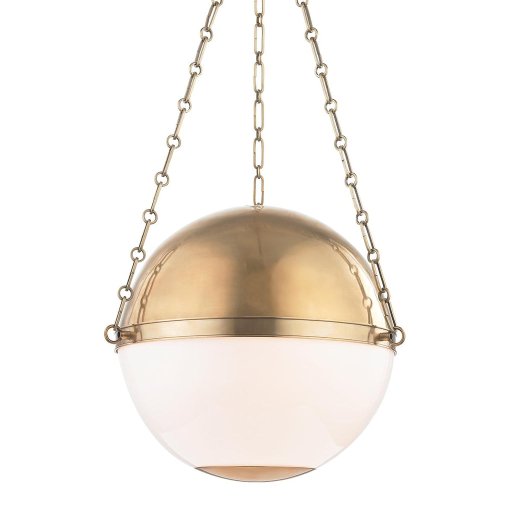 Hudson Valley Lighting Sphere No.2 Aged Brass 20.5W x 20.5L x 17H Pendant