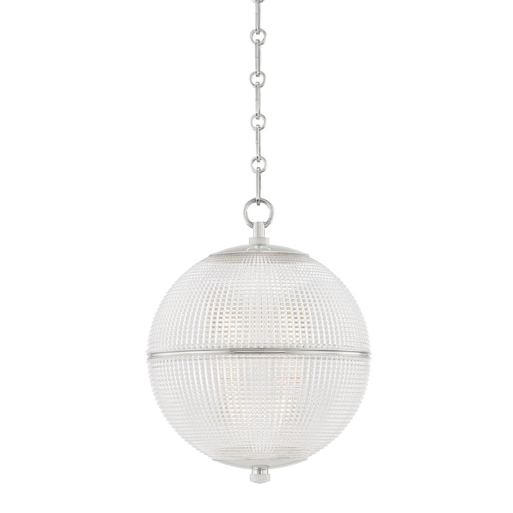 Hudson Valley Lighting Sphere No. 3 Polished Nickel 13W x 13L x 16.75H Pendant