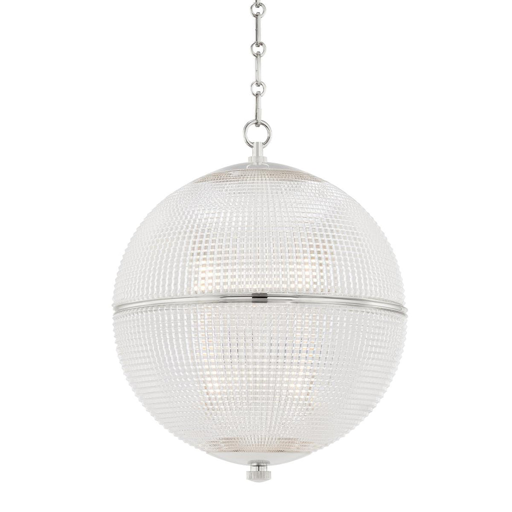 Hudson Valley Lighting Sphere No. 3 Polished Nickel 18.25W x 18.25L x 22.75H Pendant