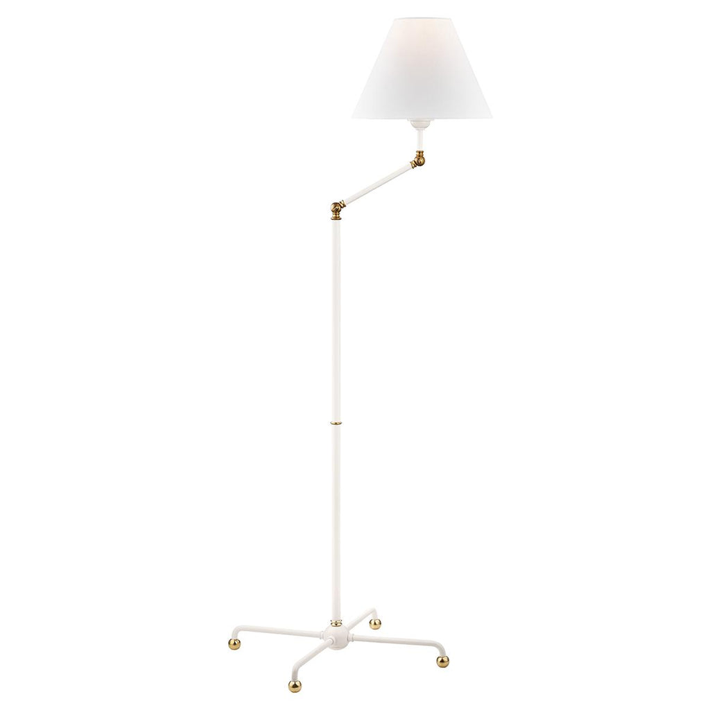 Hudson Valley Lighting Classic No.1 Aged Brass/soft Off White 21W x 21L x 59.5H Floor Lamp