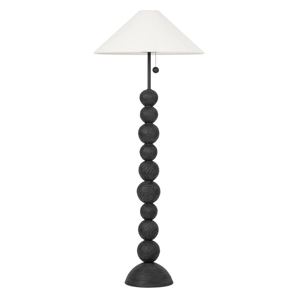 Troy Lighting Miela Forged Iron/Ceramic Black Motif 26W x 26L x 64H Floor Lamp