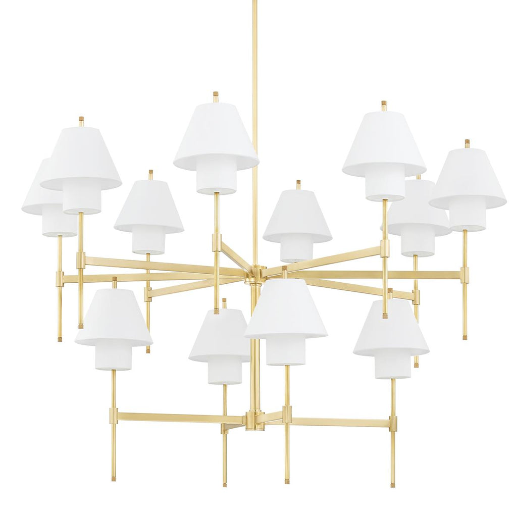 Hudson Valley Lighting Glenmoore Aged Brass 48.5W x 48.5L x 40.75H Chandelier