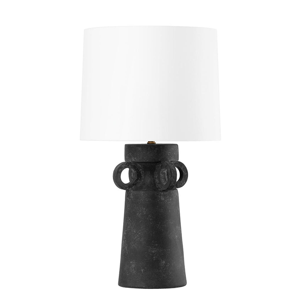 Troy Lighting SANTA CRUZ PATINA BRASS AND CERAMIC ARTIFACT BLACK 15.5W x 15.5L x 28.5H Table Lamp