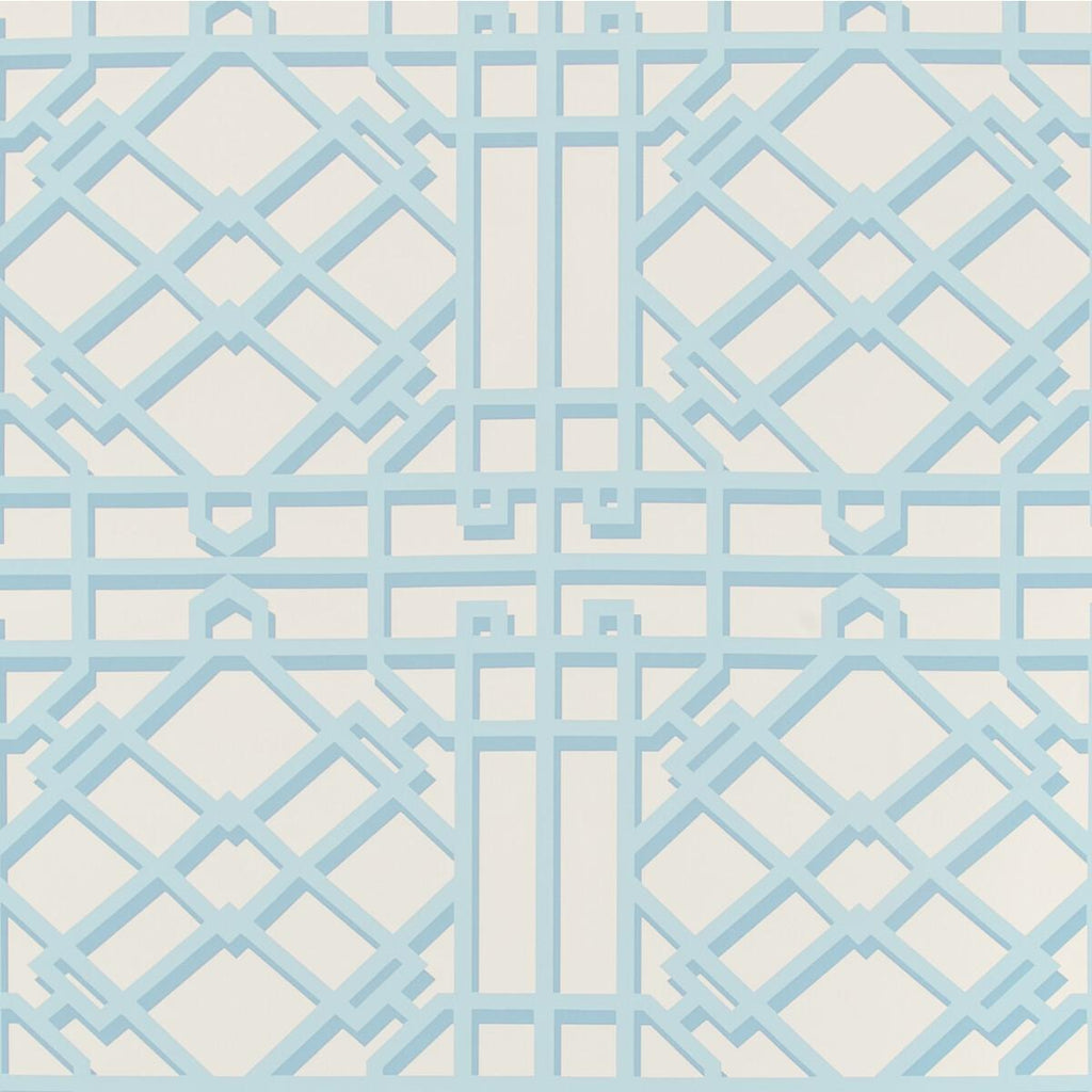 Brunschwig & Fils PAVILION TRELLIS AQUA Wallpaper