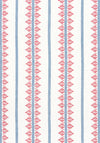 Anna French Fern Stripe Red And Blue Fabric