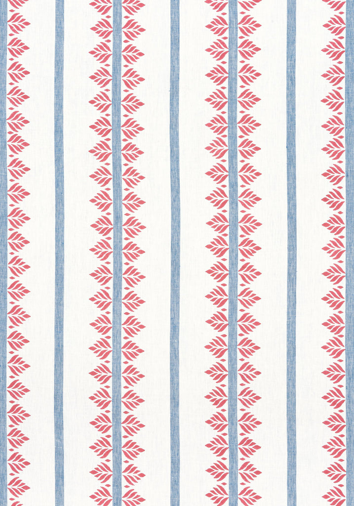 Anna French FERN STRIPE Red and Blue Fabric