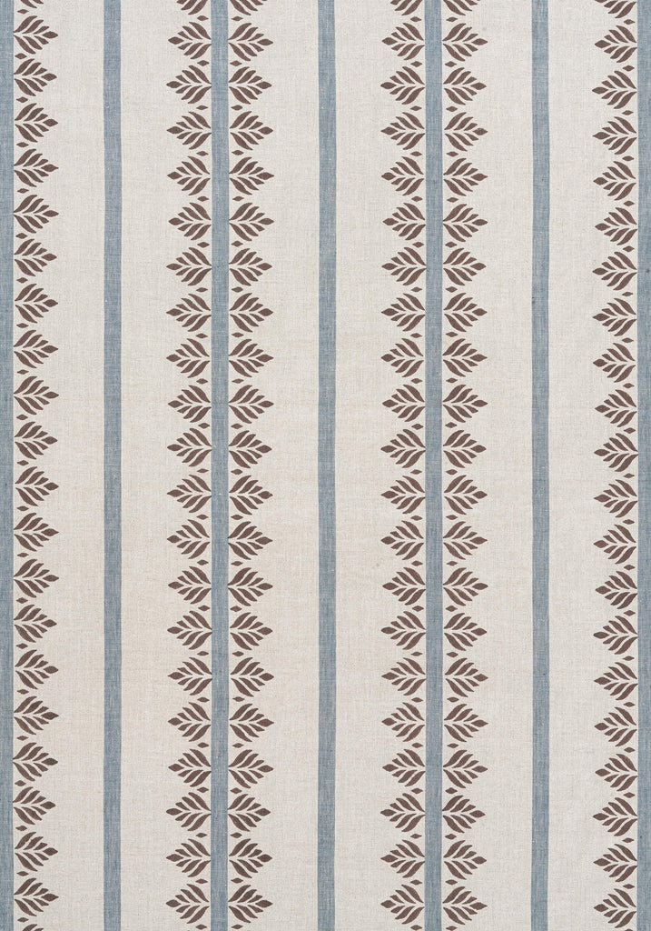 Anna French FERN STRIPE Brown and Slate Fabric