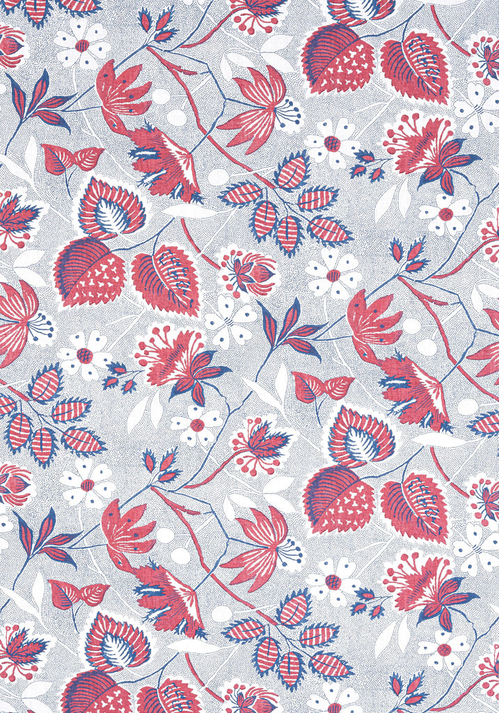 Anna French INDIENNE HAZEL Red and Blue Fabric