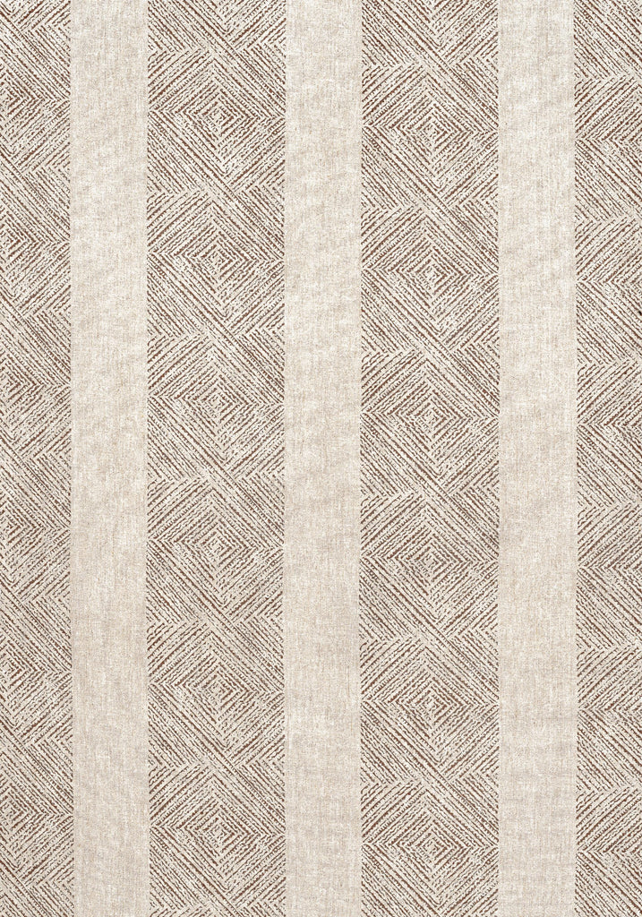 Anna French CLIPPERTON STRIPE Brown on Natural Fabric