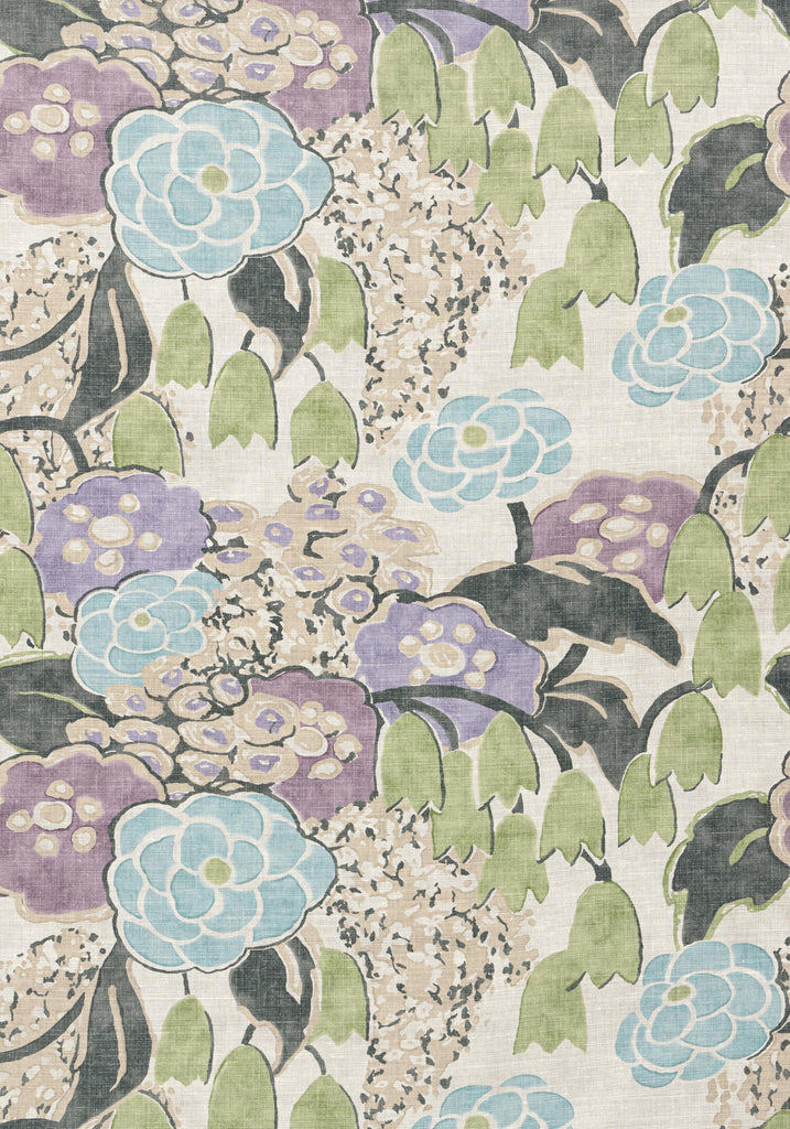 Anna French LAURA Lavender and Green Fabric