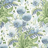 Anna French Dahlia Sky On White Fabric