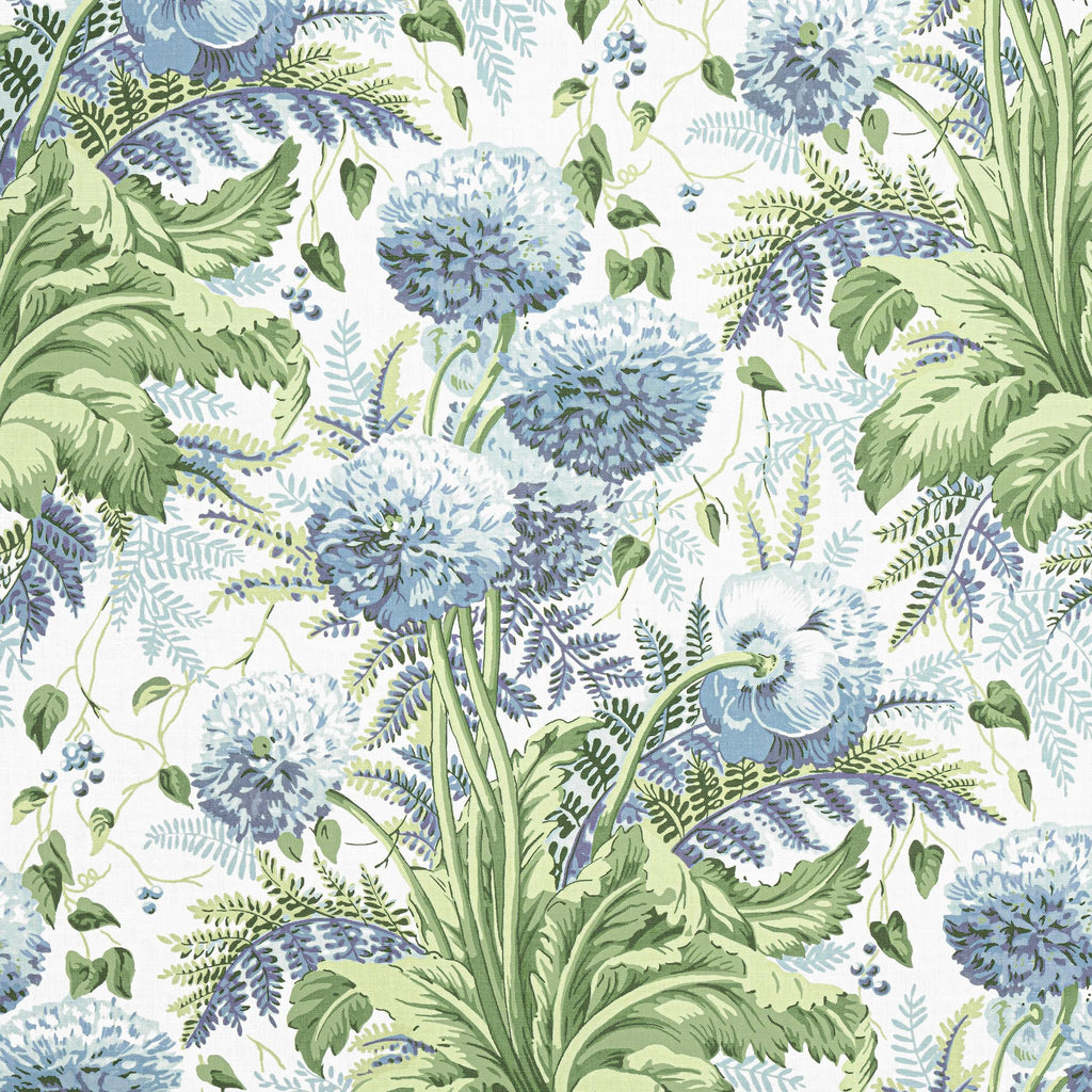 Anna French DAHLIA Sky on White Fabric