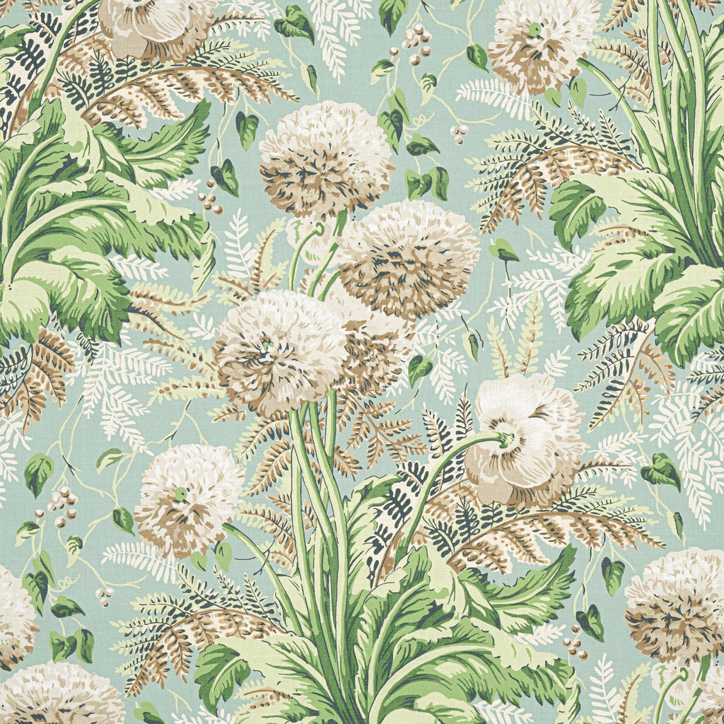 Anna French DAHLIA Neutral on Robin's Egg Fabric