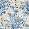 Anna French Dahlia Navy On Linen Fabric