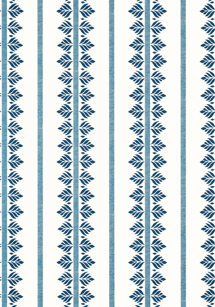 Thibaut FERN STRIPE Navy Wallpaper