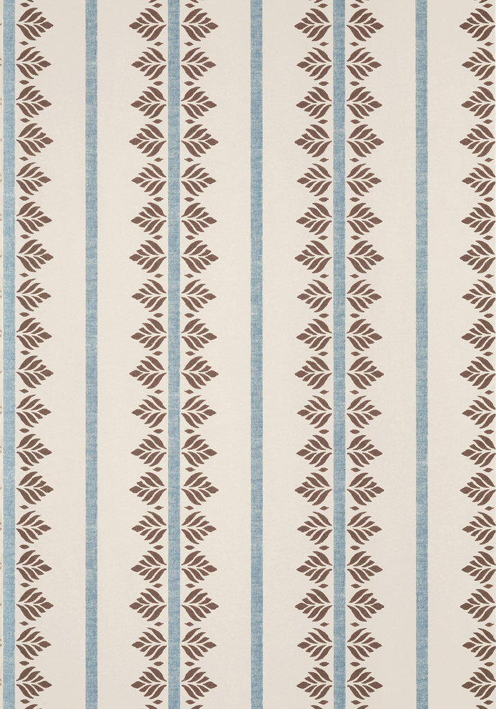 Thibaut FERN STRIPE Brown and Slate Wallpaper