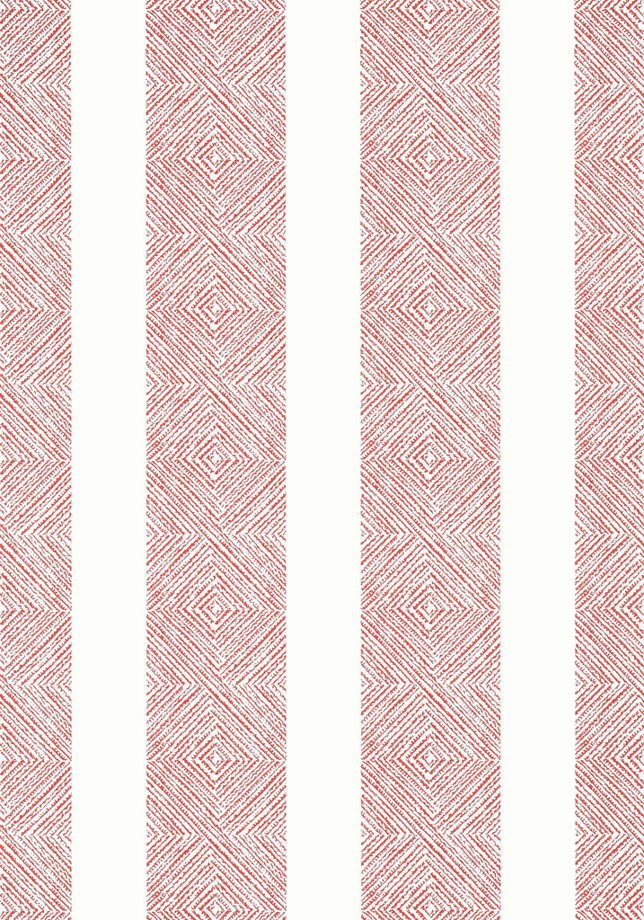 Thibaut CLIPPERTON STRIPE Red Wallpaper