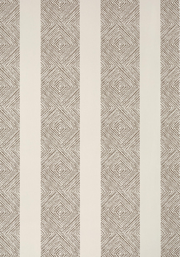 Thibaut CLIPPERTON STRIPE Brown on Natural Wallpaper