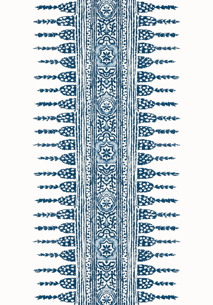 Thibaut JAVANESE STRIPE Navy and White Wallpaper