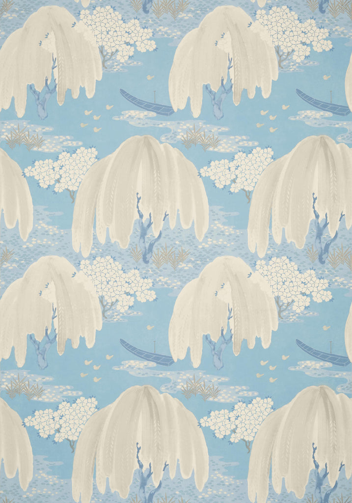 Thibaut WILLOW TREE Soft Blue Wallpaper