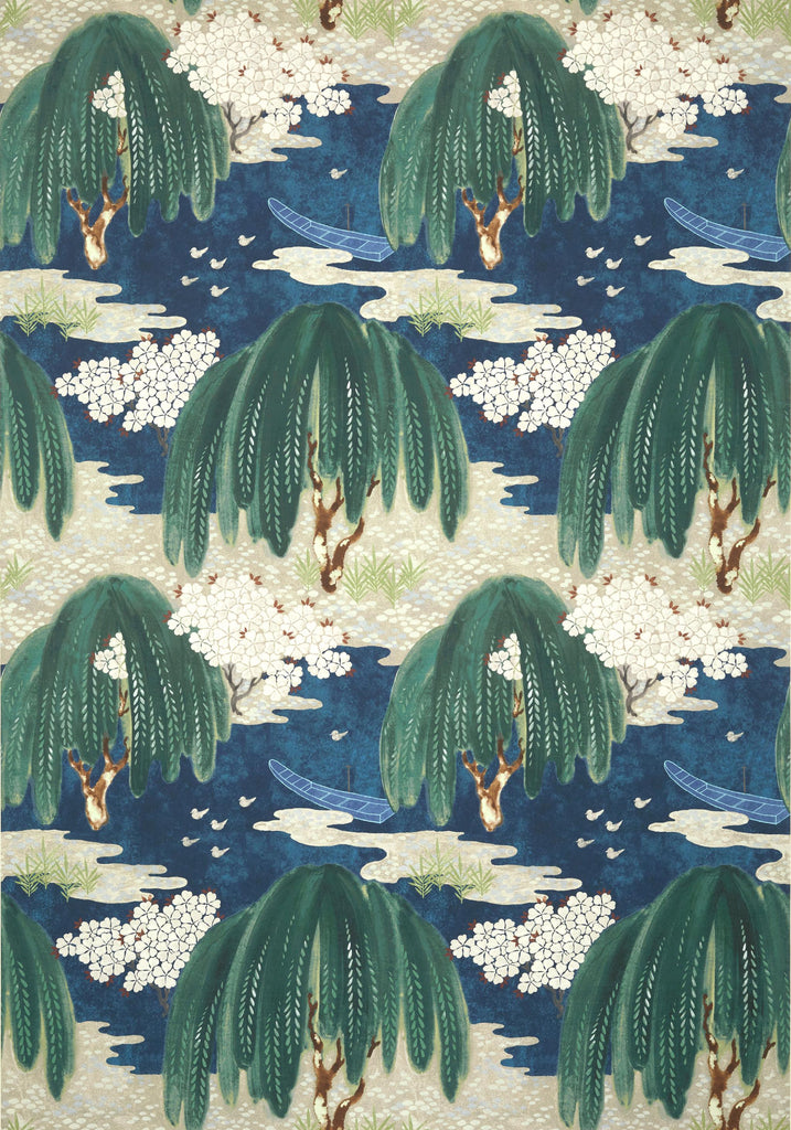 Thibaut WILLOW TREE Navy Wallpaper