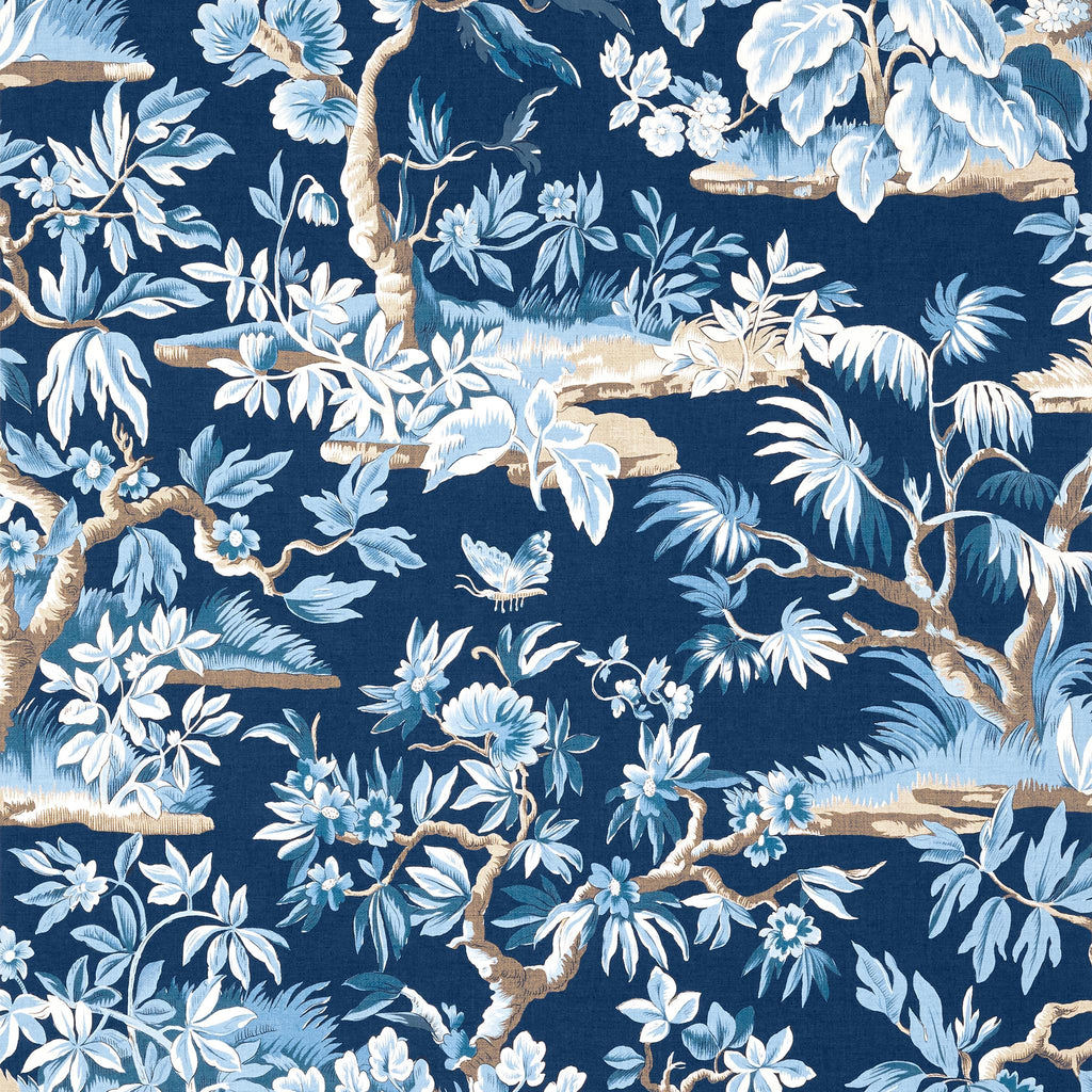 Thibaut ELWOOD Navy Wallpaper