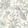 Anna French Peacock Toile Green And Plum Wallpaper