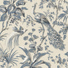 Anna French Peacock Toile Slate And Black Wallpaper