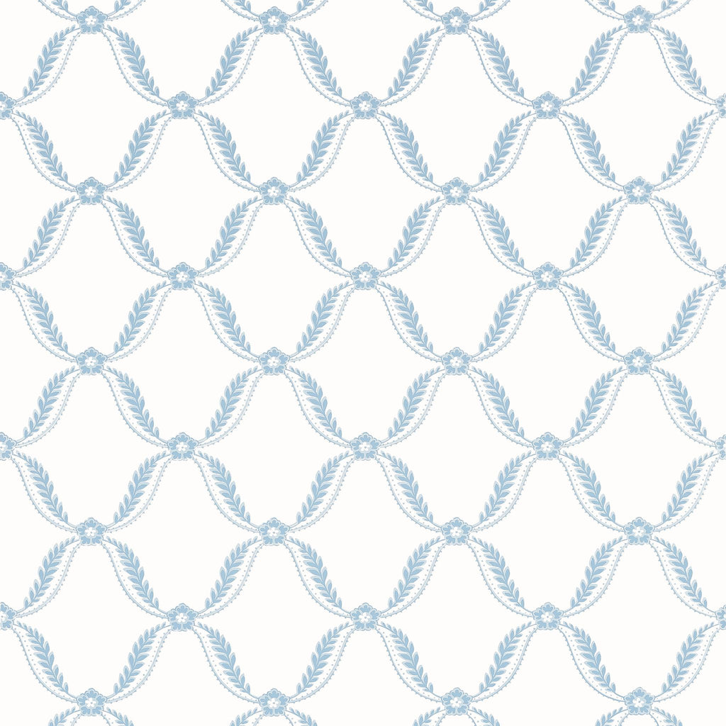 Anna French TATE TRELLIS Soft Blue Wallpaper