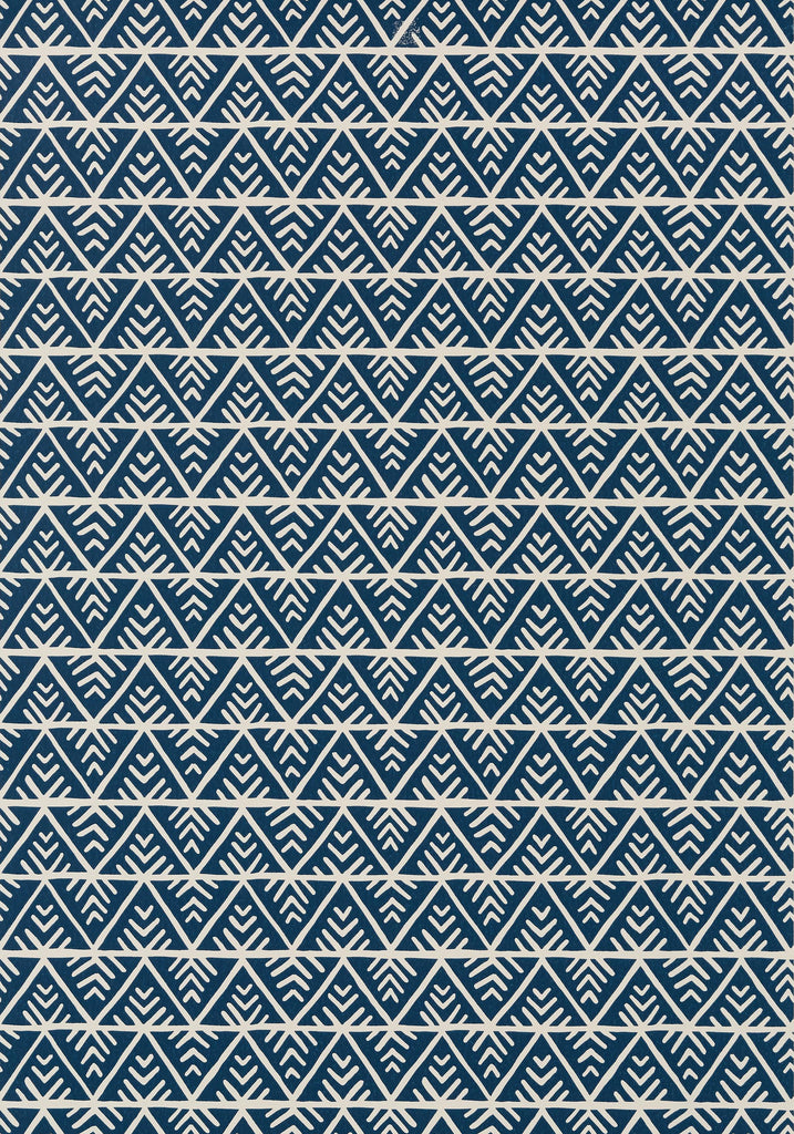 Thibaut JULES Navy on Flax Wallpaper