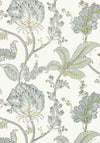 Anna French Kalamkari Vine Yellow And Aqua Wallpaper