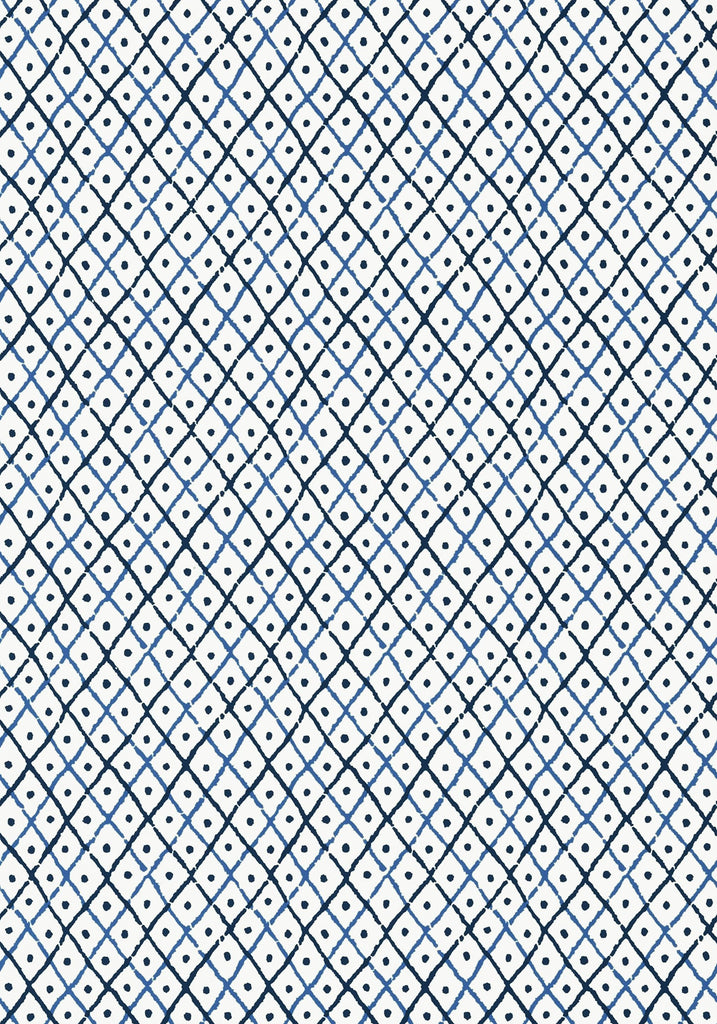 Anna French MINI TRELLIS Blue Wallpaper