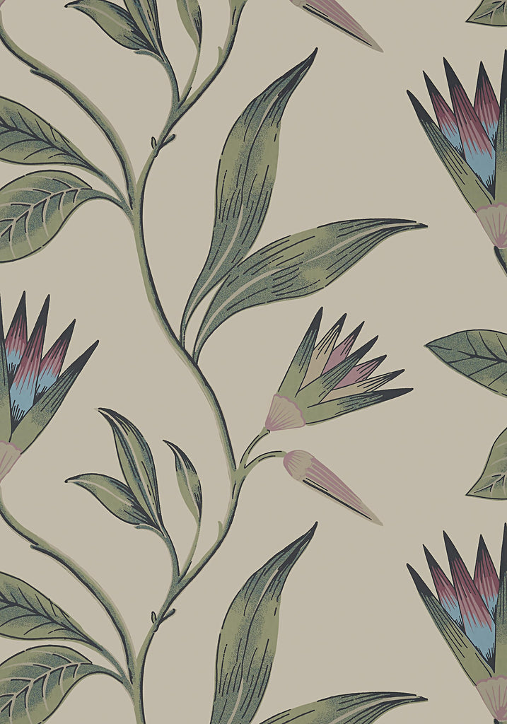 Anna French CLEO VINE Plum and Blue Wallpaper