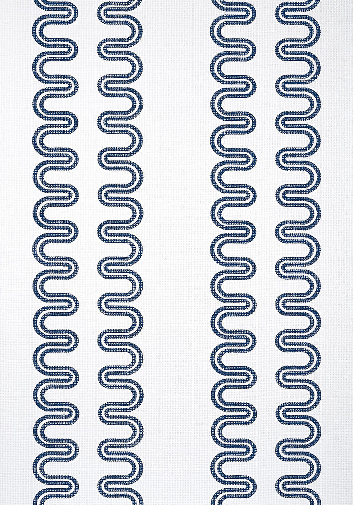 Thibaut HERRIOT WAY Navy on White Wallpaper