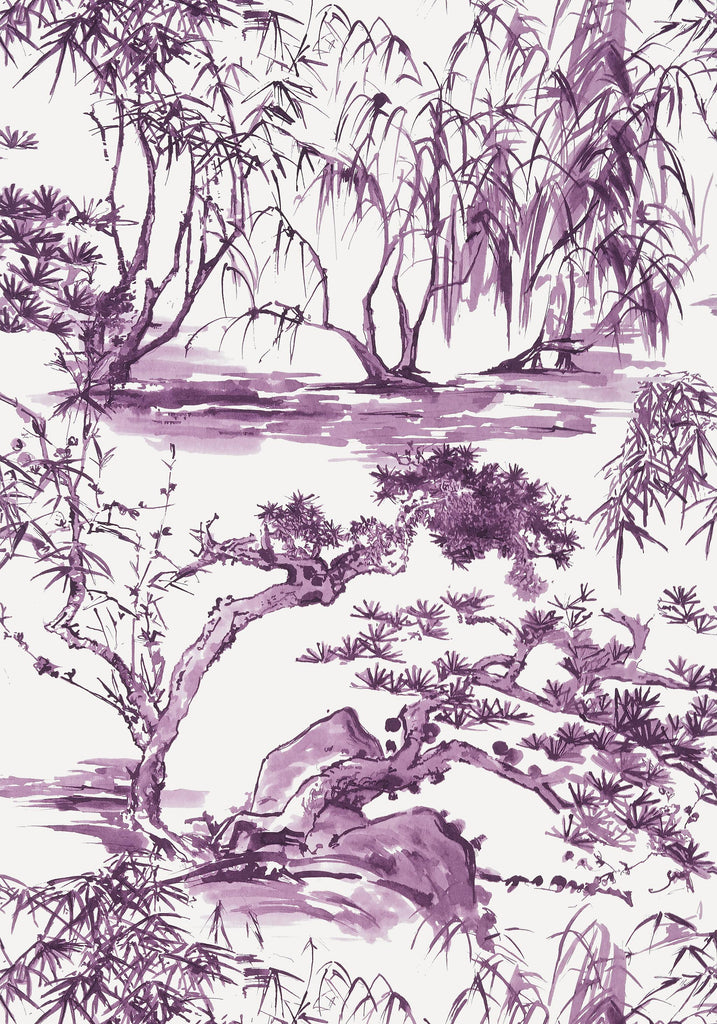 Thibaut KYOTO Eggplant Wallpaper