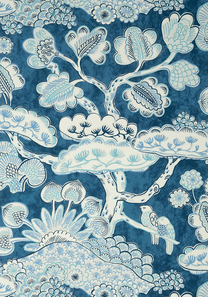 Thibaut TREE HOUSE Navy Wallpaper