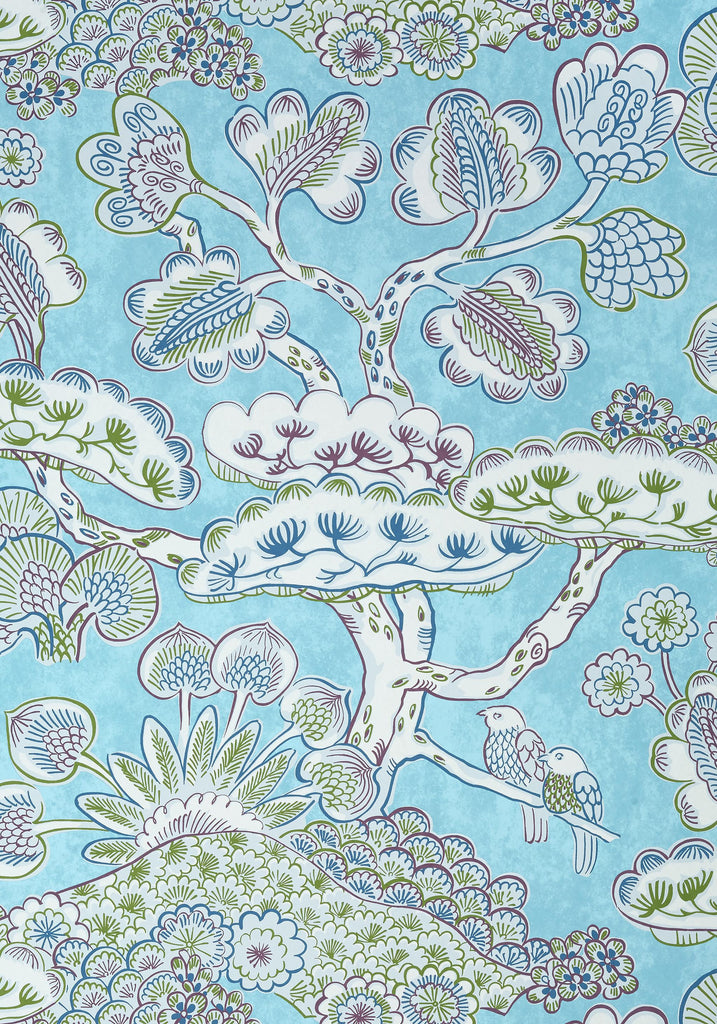 Thibaut TREE HOUSE Robin's Egg Wallpaper