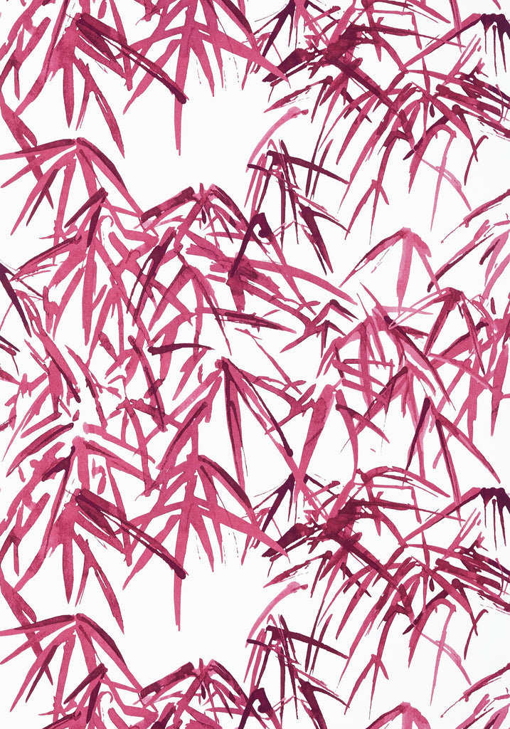 Thibaut KYOTO LEAVES Fuchsia Wallpaper