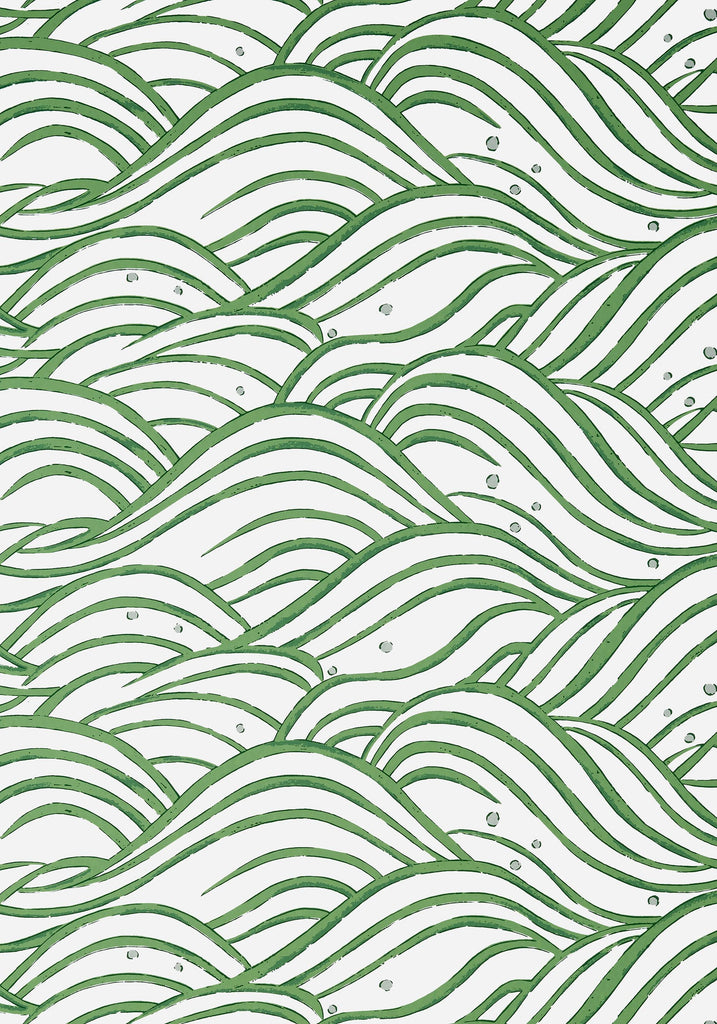 Anna French WAVES Emerald Green Wallpaper