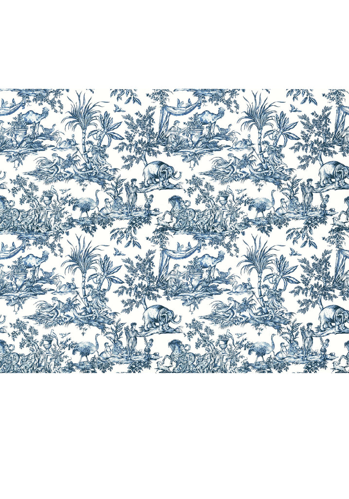 Thibaut ANTILLES TOILE Navy Wallpaper