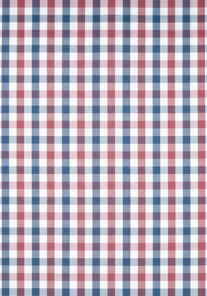 Anna French SAYBROOK CHECK Blue and Red Fabric