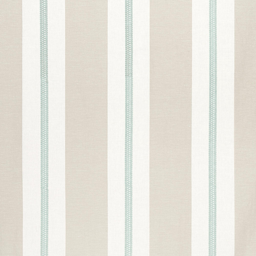 Anna French ALDEN STRIPE EMBROIDERY Robin's Egg Fabric